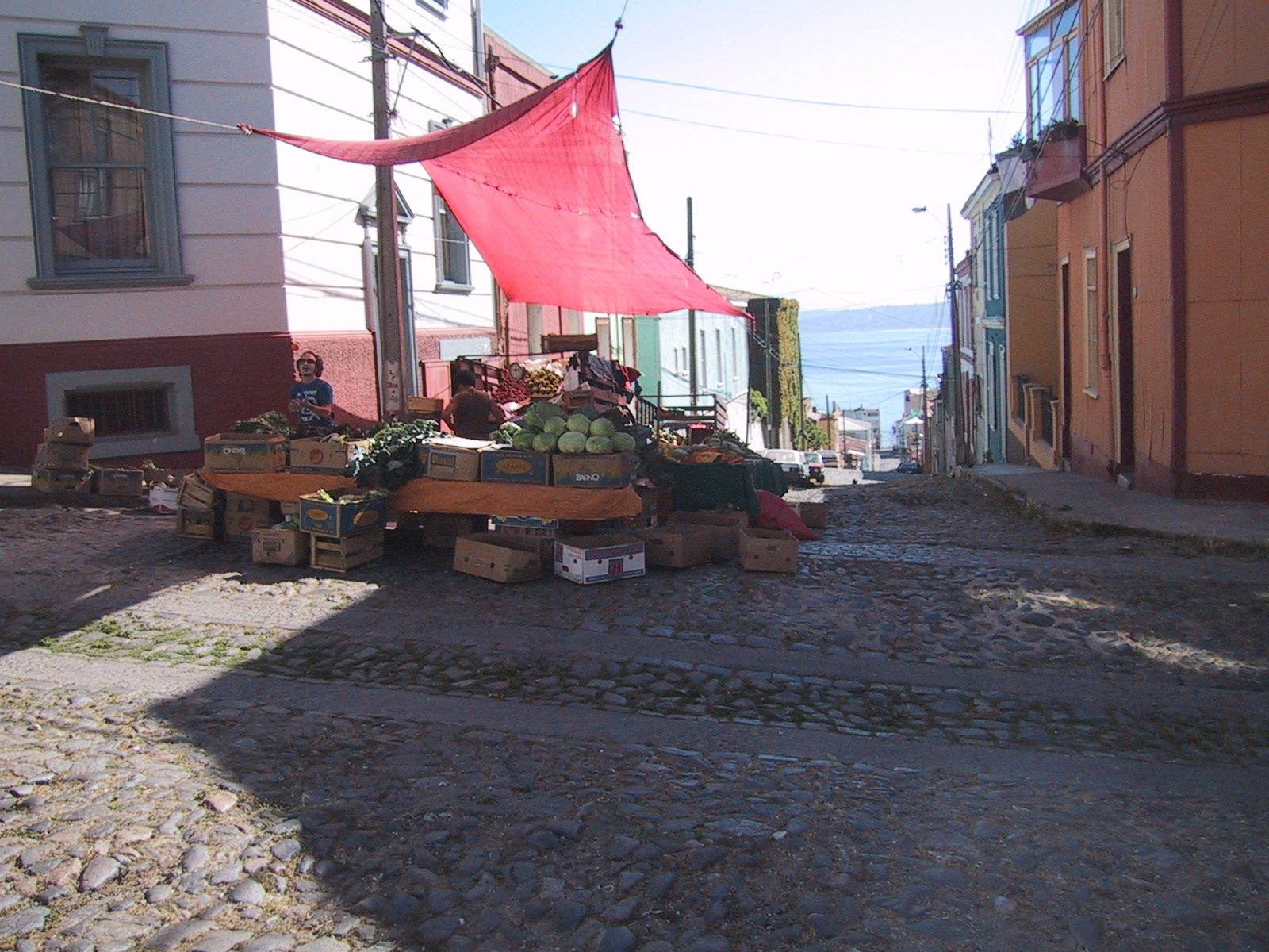 Puesto de verduras en Valparaíso
